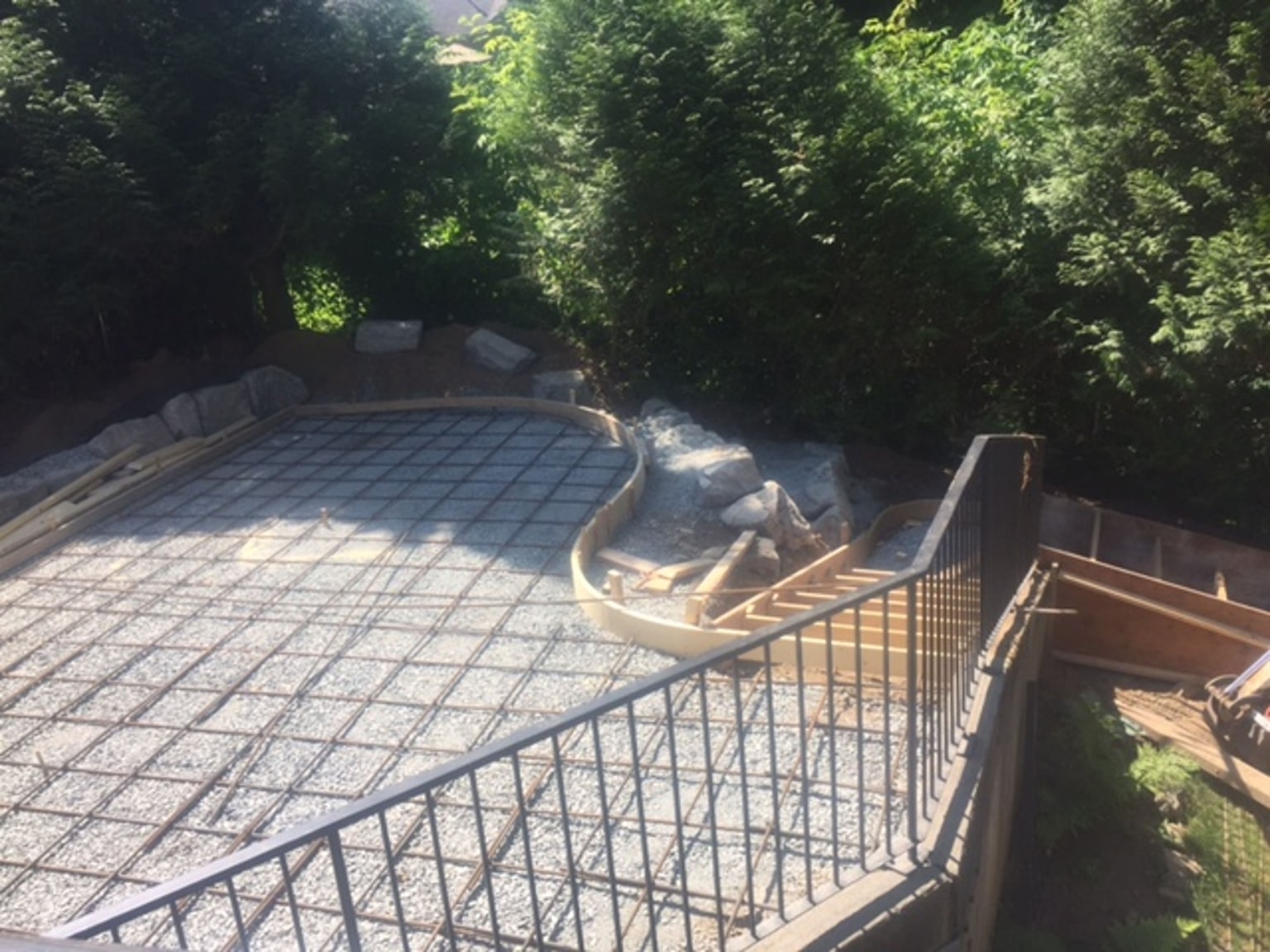 Multi Level Concrete Patio with Stairs - Captain Concrete